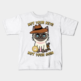 Not your keys not your coin - Siamese cat Kids T-Shirt